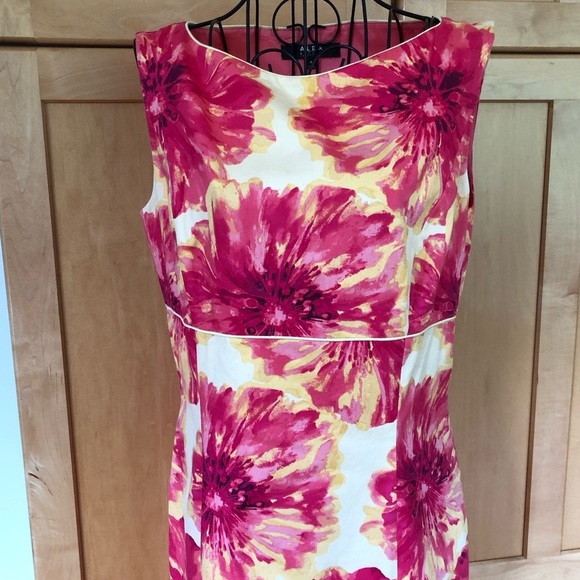 Alex Marie pink yellow floral sleeveless sheath Dress NWOT size 4 - Picture 1 of 8